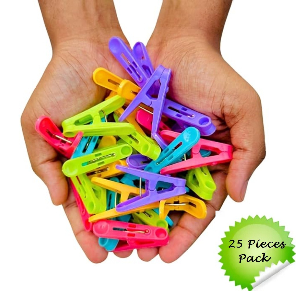 Plastic Cloth Clips for Drying Clothes - Dress Clips - Multipurpose Clothes Pins – Plastic Clips for Clothes Drying, Hanging, and Organizing Rainbow Clip 